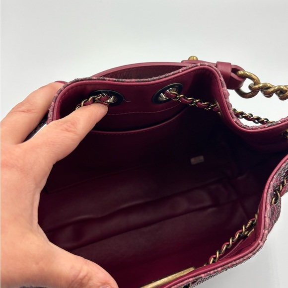 Chanel Paris Rome Drawstring CC Bag Red Python Gabrielle with FULL Inclusion - Picture 7 of 16